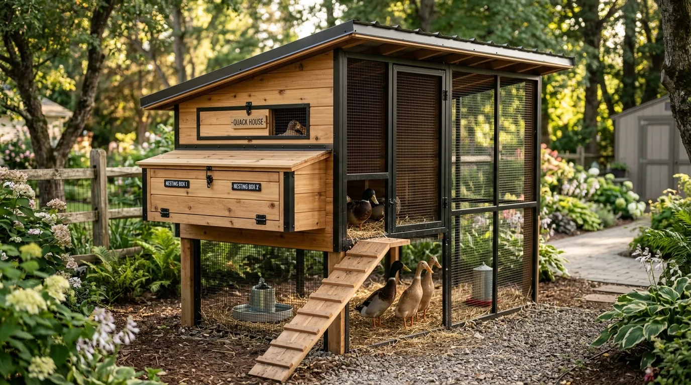 Modern Duck Coop With Mesh Sides